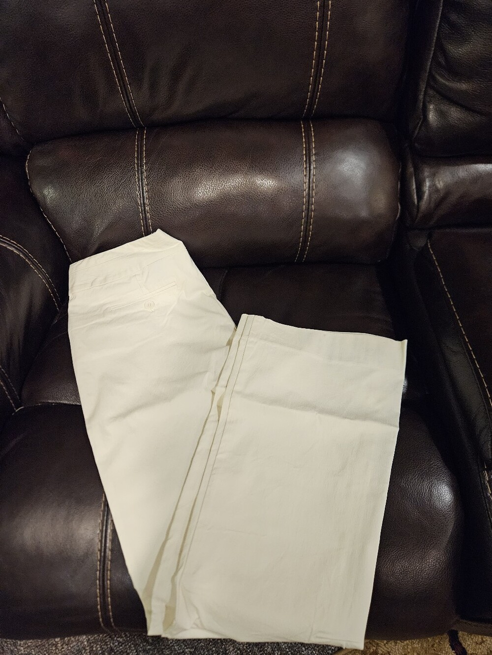 Womens "Drew Fit" Exact Stretch Cream Pants From The Limited Size 10